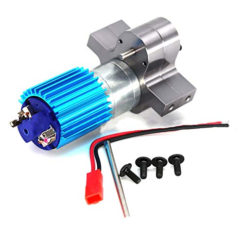 **370 Carbon Brush Motor Gear Box - Metal Speed Change Gear for WPL 1663 RC Car Parts & Accessories (Titanium Blue) - Perfect for DIY RC Car Upgrades & High-Speed Performance**