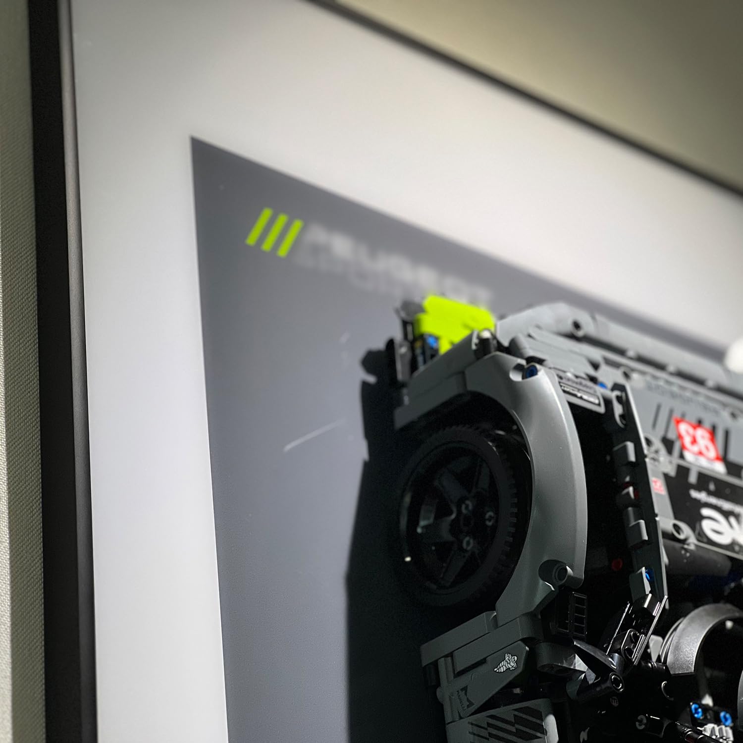 LEGO Technic Peugeot 9X8 24H Hypercar 42156 Display Wallboard - Premium Adult Collectible Wall Mount for Home or Office Décor - Perfect for LEGO Enthusiasts and Car Lovers (No Car Included) - Ideal for Showcasing Your LEGO Collection in Living Rooms, Game Rooms, or Offices