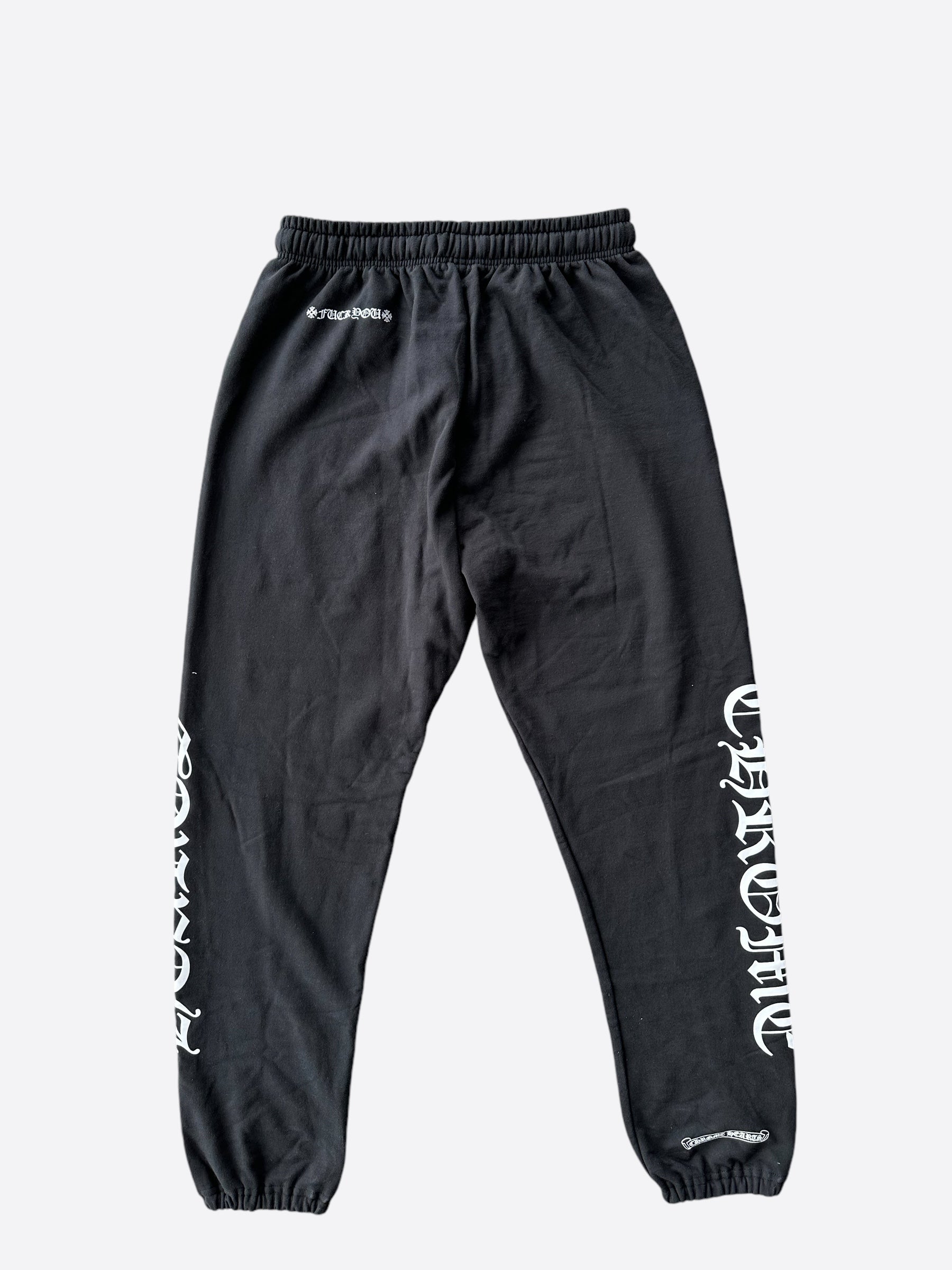 Chrome Hearts Black & White Horseshoe Logo Sweatpants for Men & Women | Luxury Streetwear Joggers | Comfortable Lounge Pants for Casual Wear & Gym