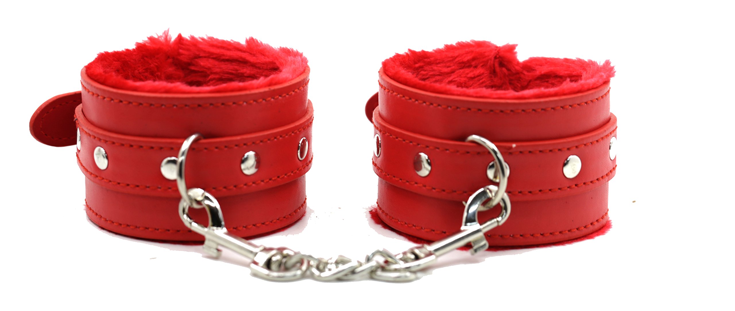 Soft Velvet Sleep Mask & Faux Fur Handcuffs Set for Adults - Red Sensual Blindfold and Restraints for Couples Play, BDSM, Spicy Bedroom Games