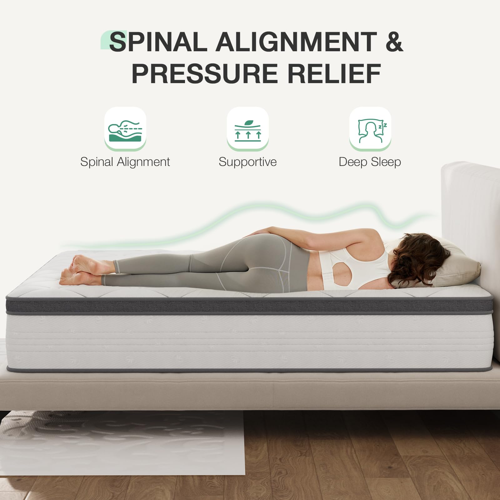 Novilla 14 Inch King Size Hybrid Mattress in a Box - Cooling Gel Memory Foam & Pocket Springs for Body Support & Pressure Relief - Medium Soft Feel - Perfect for Back, Side & Stomach Sleepers - Bedroom, Guest Room & Apartment Use