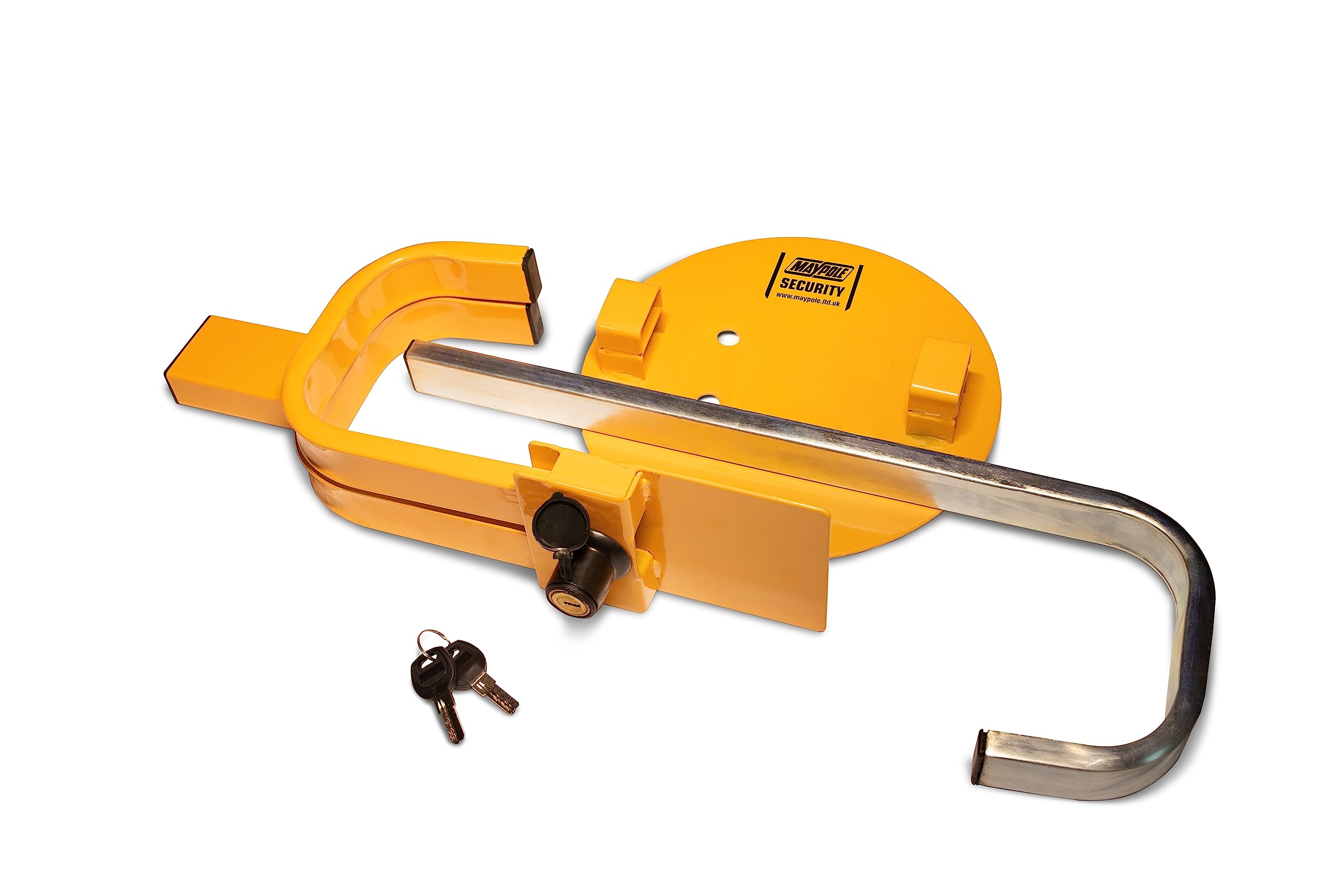 8-10 Inch Heavy Duty Trailer Wheel Clamp - MP9061 Yellow Wheel Lock for Boat, RV & Utility Trailers - Secure Parking & Theft Prevention Solution