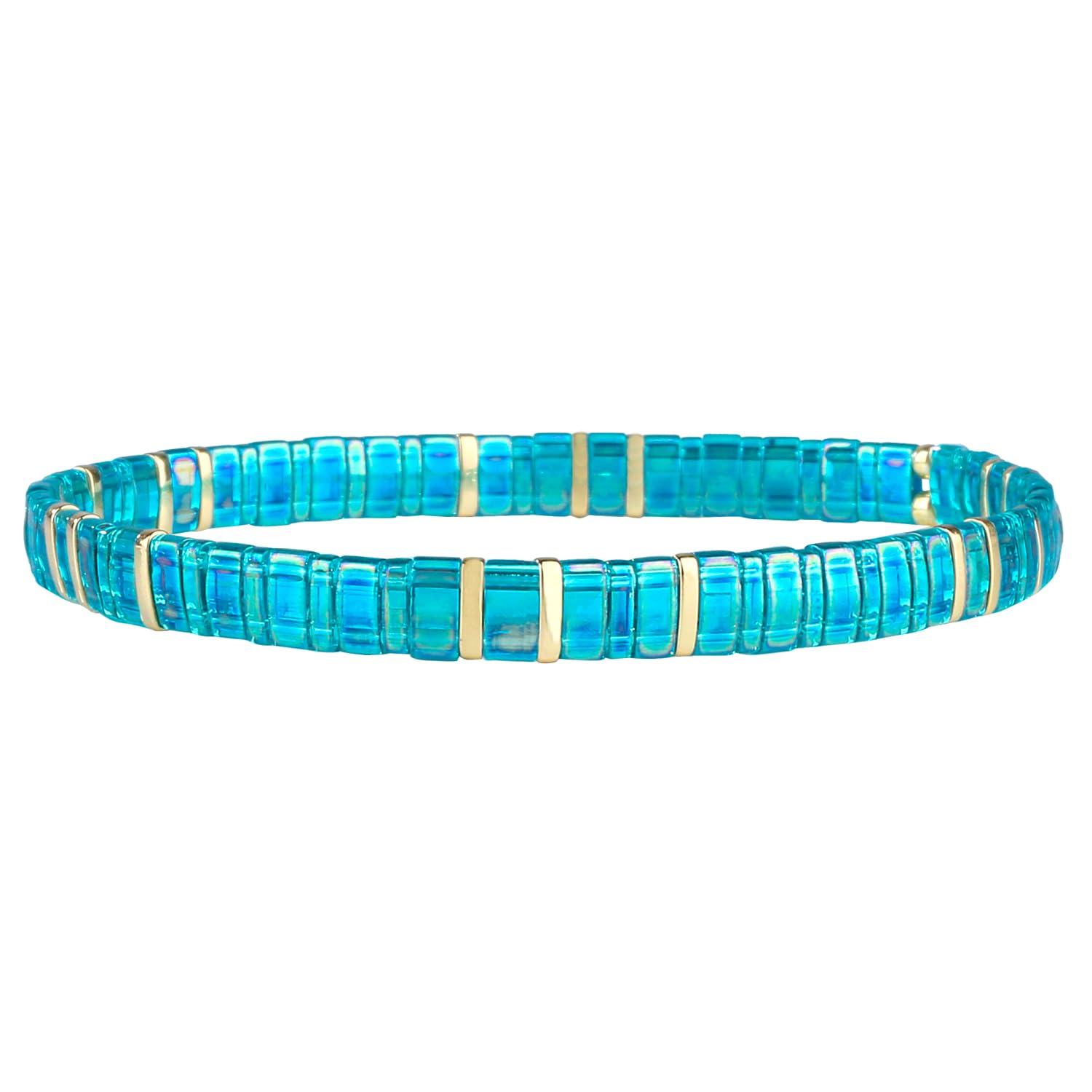 KELITCH Women's Tila Beads Charm Stretch Bracelet - Colorful Candy Beaded Wrap Friendship Bracelet for Women & Girls - Perfect for Gifts, Parties, and Everyday Wear