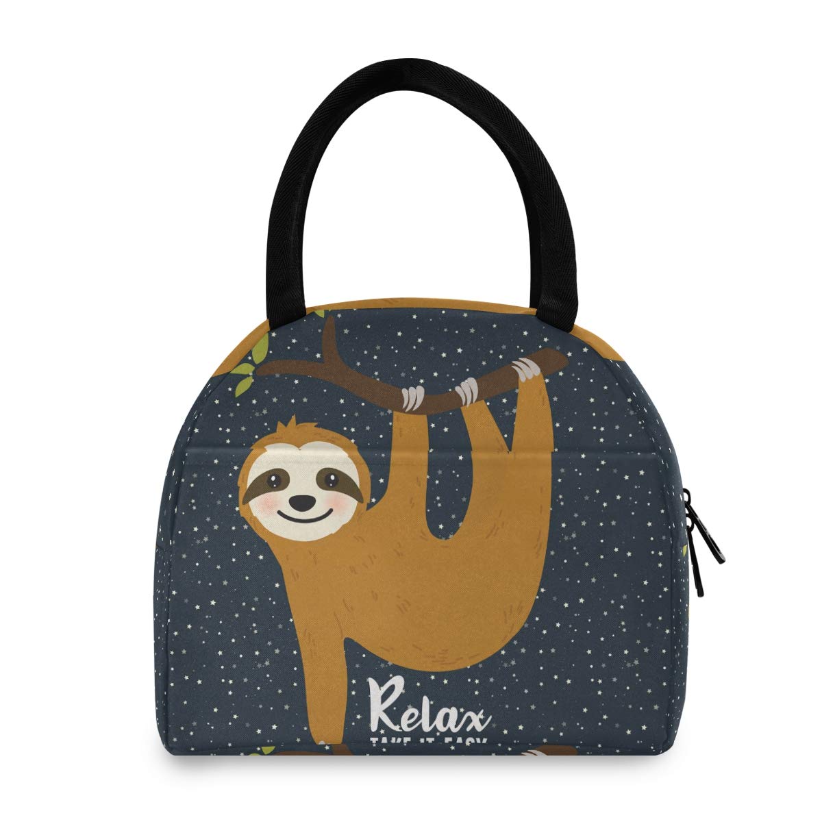 Space Sloth Insulated Lunch Box for Women & Men - Freezable Wide-Open Lunch Bag for Work, Office, School, Picnic - Perfect for Meal Prep, Outdoor Adventures & Daily Commute