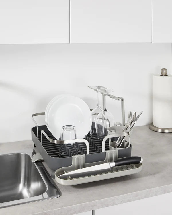 Stainless Steel Holster Dish Rack - Space Saving Kitchen Organizer for Plates, Bowls & Utensils - Perfect for Small Apartments, RVs & Dorm Rooms