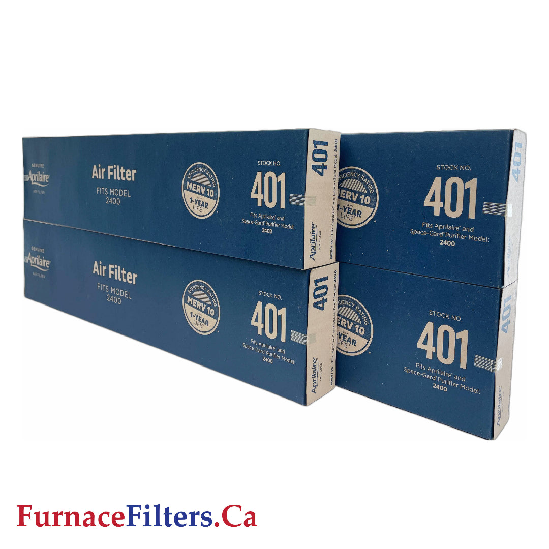 Aprilaire 401 Furnace Air Filter - 4 Pack Replacement for Model 2400 - High Efficiency MERV 11 HVAC Filters for Cleaner Air - Ideal for Homes, Offices, and Allergy Sufferers