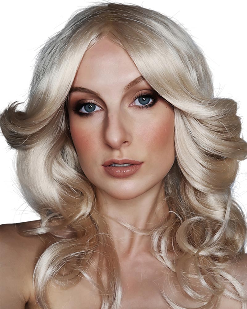 70s Farrah Flick Long Blonde Wig - Vintage Retro Hairpiece for Cosplay, Halloween Costume & 70s Theme Parties