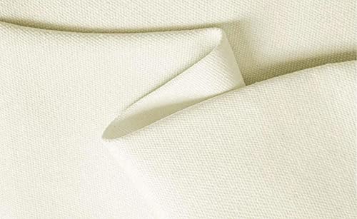 Premium Cotton Ottoman Slipcover Replacement - Fits Pottery Barn PB Basic Ottoman - Dense Sofa Footstool Cover in Beige - Perfect for Living Room, Bedroom & Home Decor