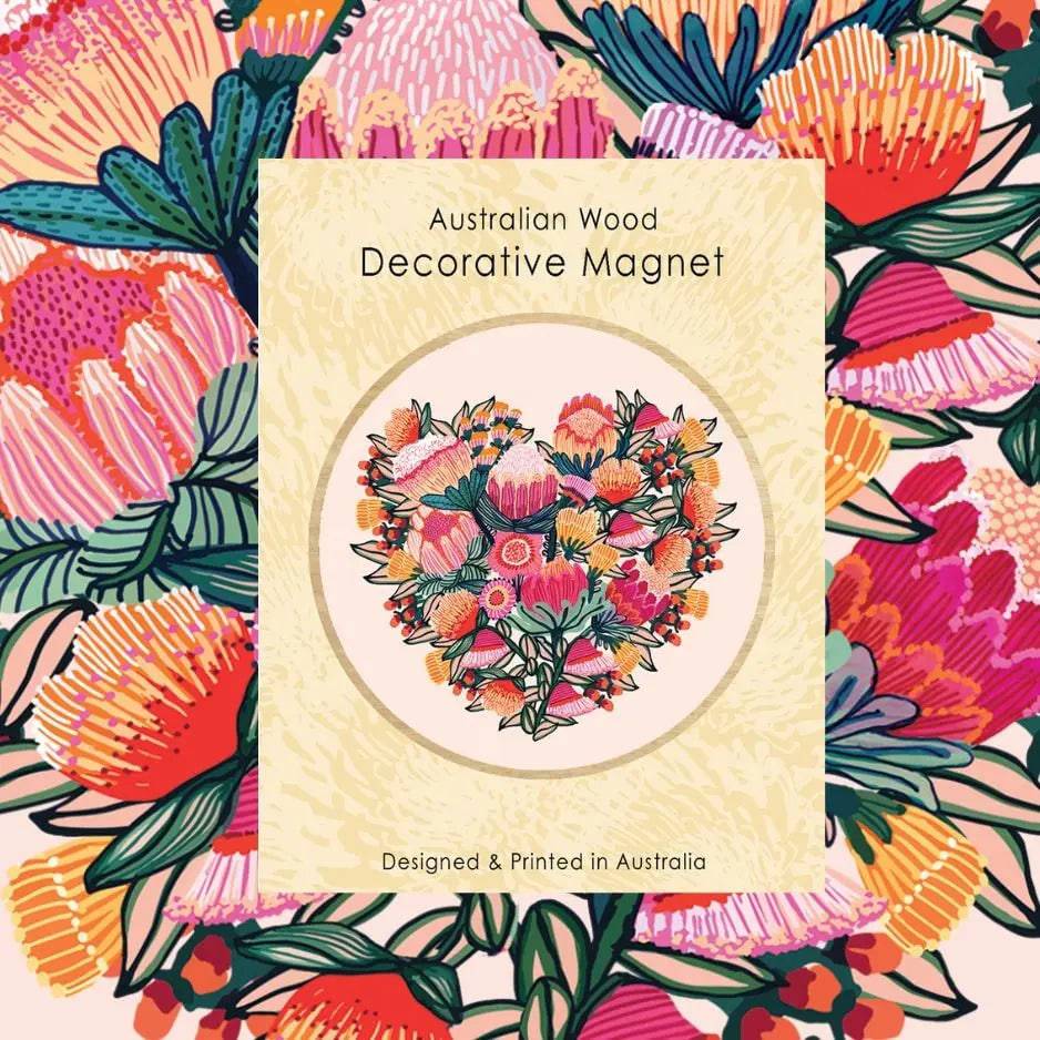 Heart of Flowers Magnet & Greeting Card Gift Set - Perfect for Valentine's Day, Mother's Day & Birthday Gifts
