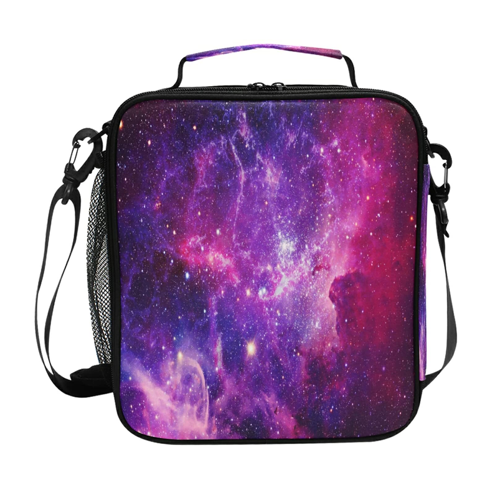 Galaxy Nebula Insulated Lunch Bag for Women & Teens - Cooler Tote with Freezable Shoulder Strap, Waterproof Picnic Meal Bag for School, Office, Work - Perfect for Lunch Breaks, Outdoor Adventures & Daily Commute
