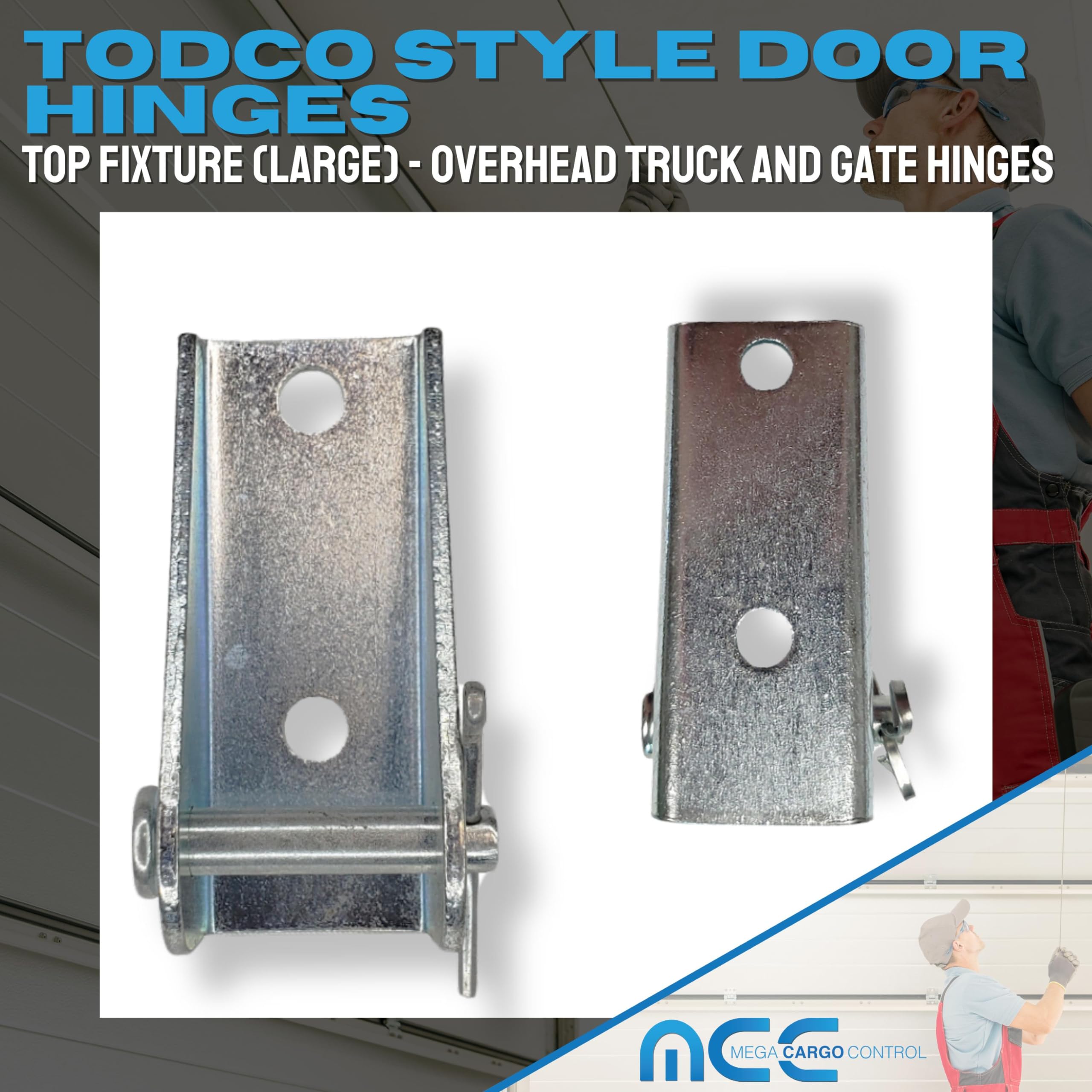 12-Pack Todco Large Top Fixture for Overhead Roll-Up Truck Doors - Heavy Duty Industrial Door Hardware for Box Trucks & Commercial Vehicles (Durable Construction, Easy Installation) - Perfect for Warehouses, Loading Docks & Fleet Maintenance