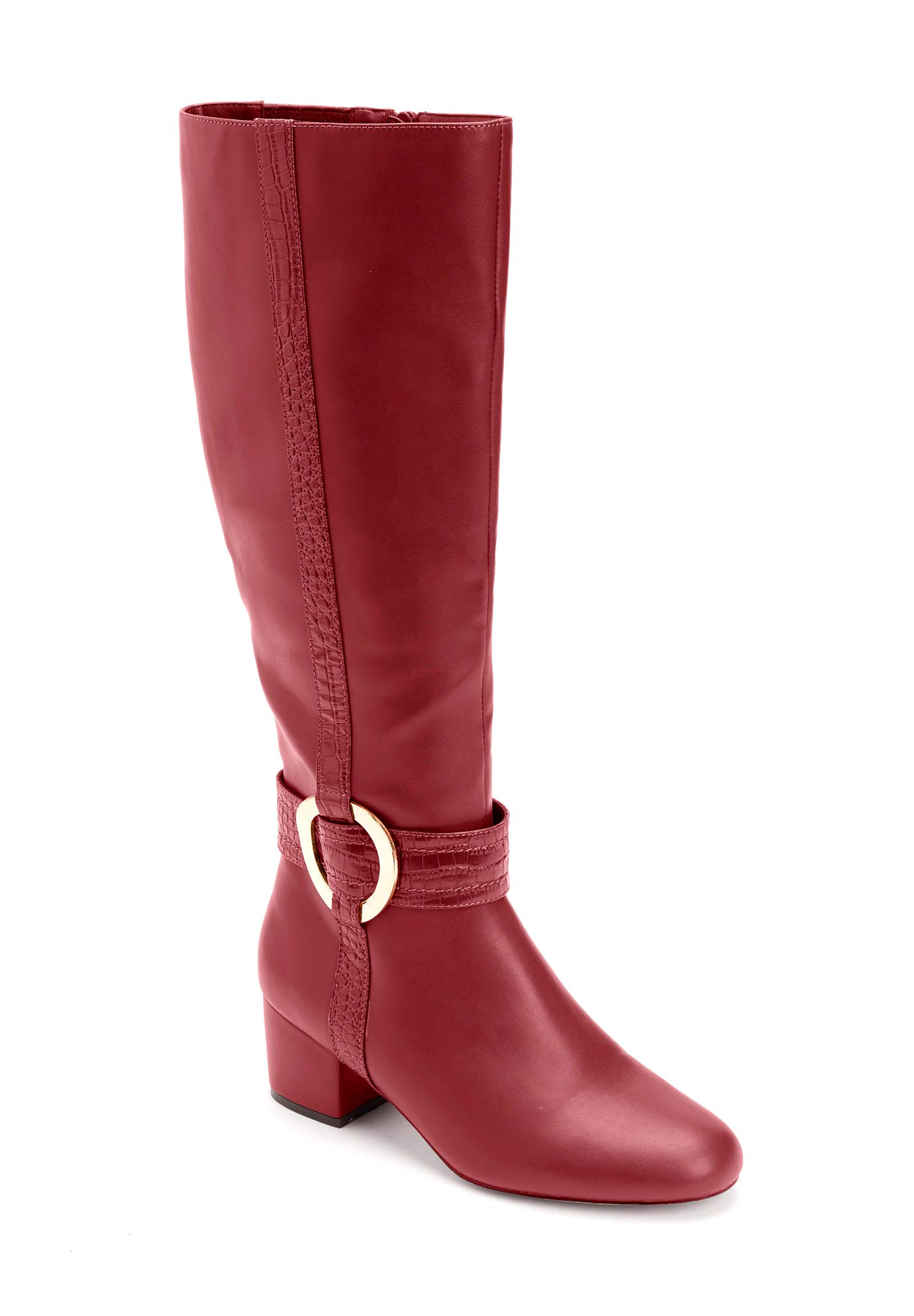 Comfortview Women's Wide Width The Vale Wide Calf Boots - Stretchable Comfort for Wide Calves | Perfect for Work, Office & Winter Outfits