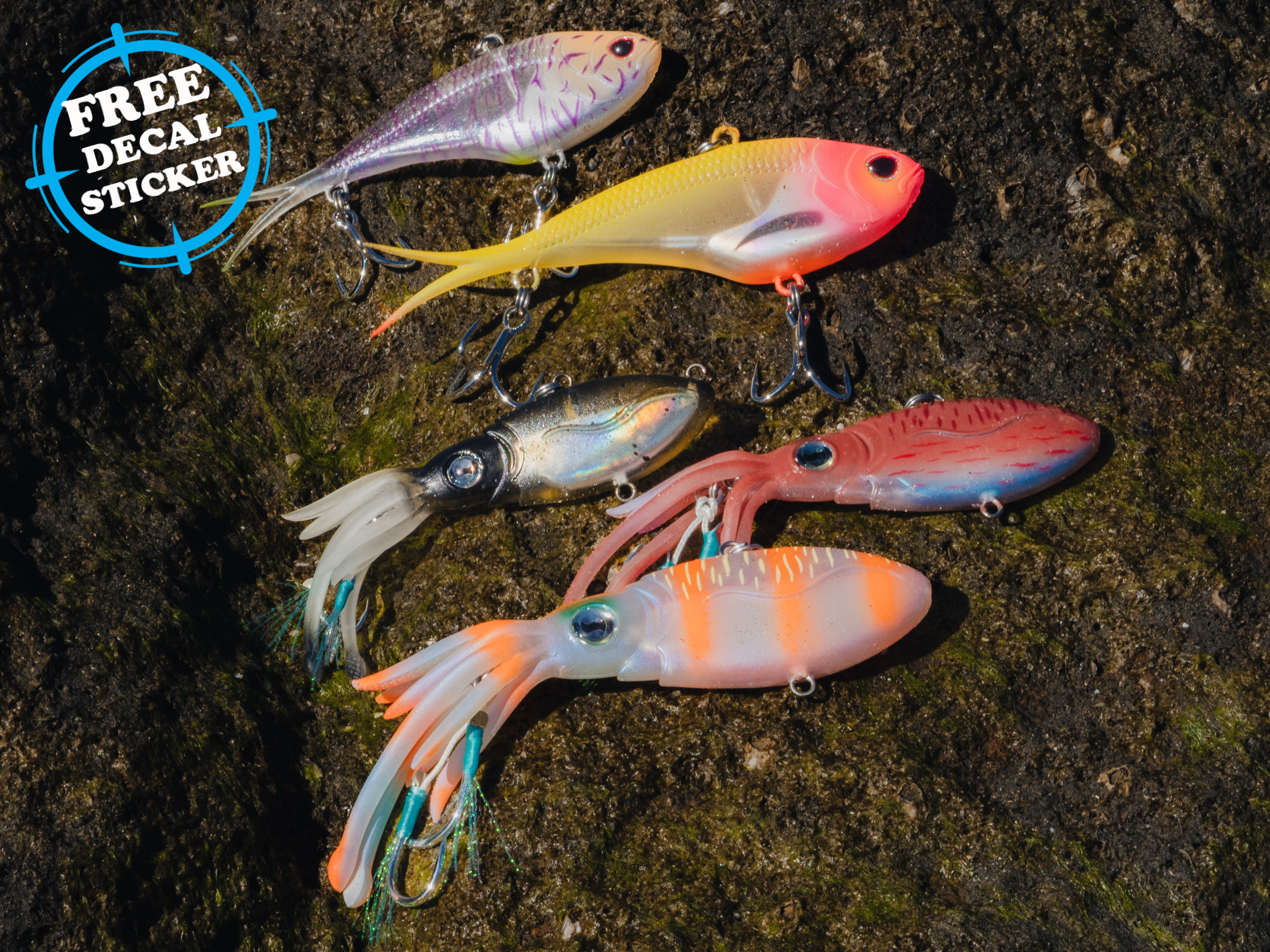 Inshore Vibe Fishing Lure Kit - Saltwater Bass & Redfish Lures with Premium Hooks - Perfect for Kayak Fishing & Coastal Angling