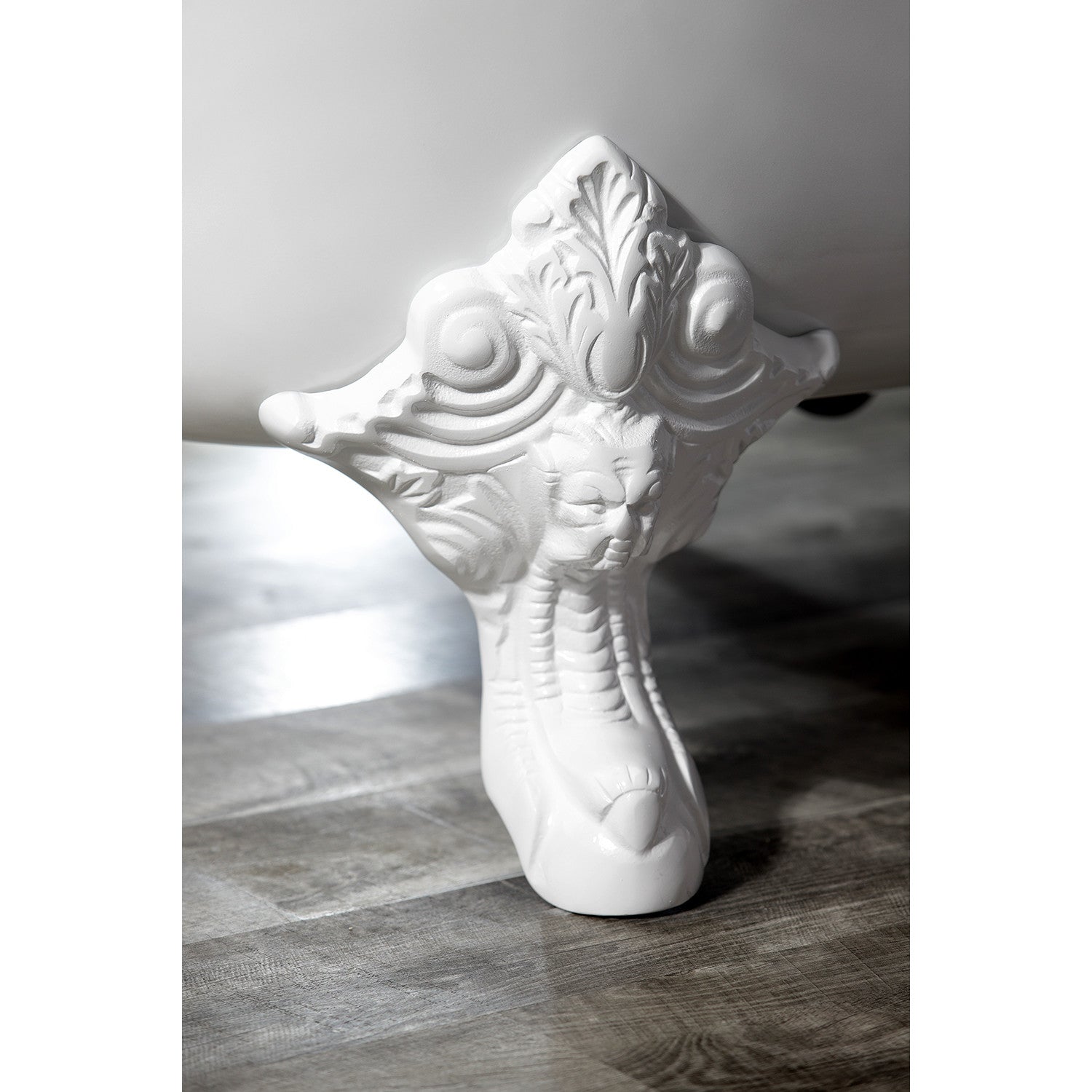 Aqua Eden 4-Piece White Lion Paw Cast Iron Tub Feet Set - Vintage Clawfoot Bathtub Legs for Classic Bathroom Decor