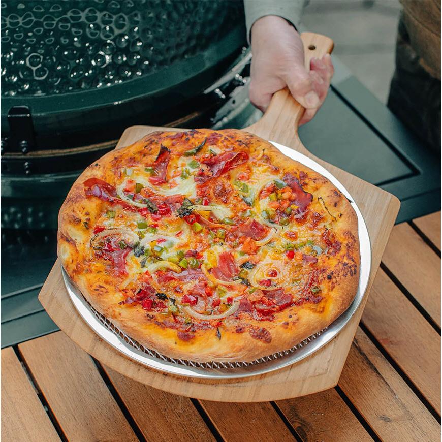 Big Green Egg Pizza Peel & Screen 128010 - Premium Wooden Pizza Paddle & Baking Stone for Outdoor Grilling, Perfect for BBQ, Wood-Fired Ovens & Backyard Cooking