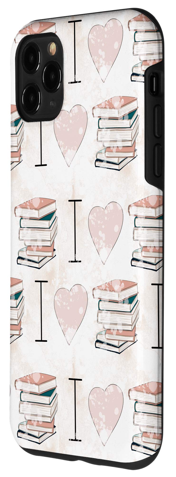 iPhone 11 Pro Max Case - I Heart Books Love Books Pattern Protective Cover for Reading Enthusiasts | Perfect Gift for Book Lovers, Students & Teachers