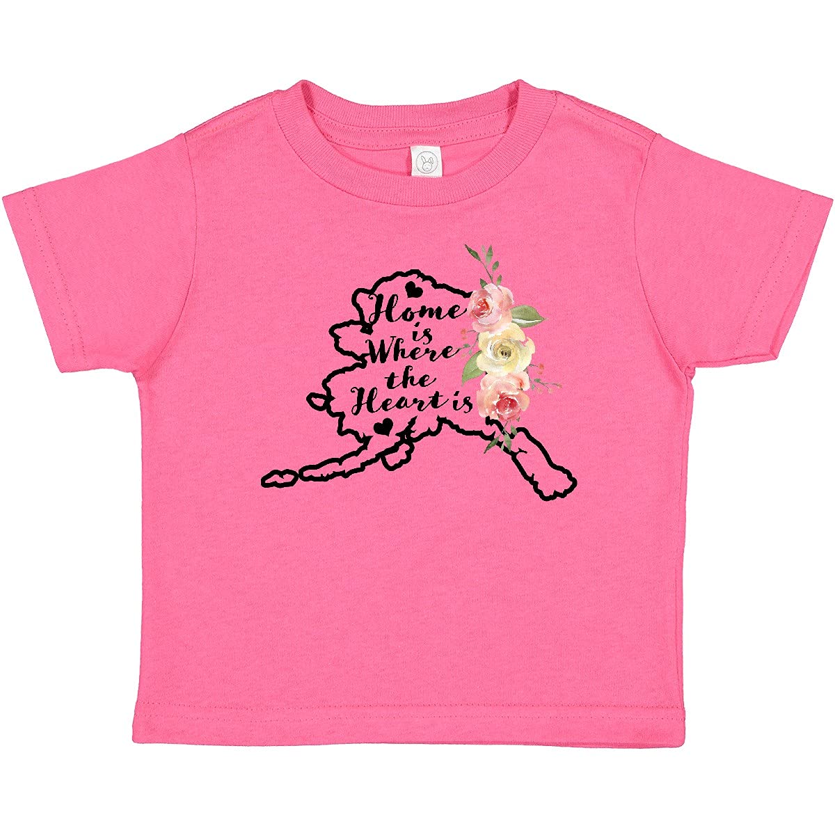 Inktastic Alaska Home is Where The Heart is Watercolor Floral Baby T-Shirt - Cute Outfit for Newborns, Infants & Toddlers - Perfect for Family Photos, Birthday Parties & Everyday Wear
