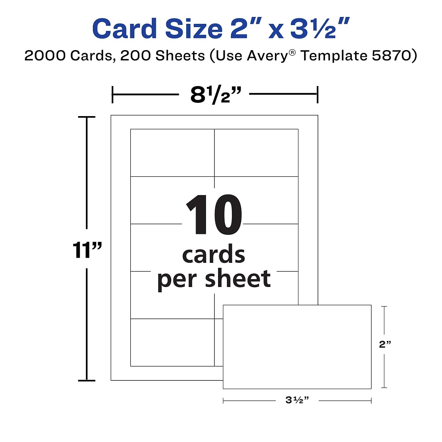 AVERY AVE5870 Double-Sided Printable Business Cards with Clean Edge - Premium Quality for Networking, Marketing & Professional Branding