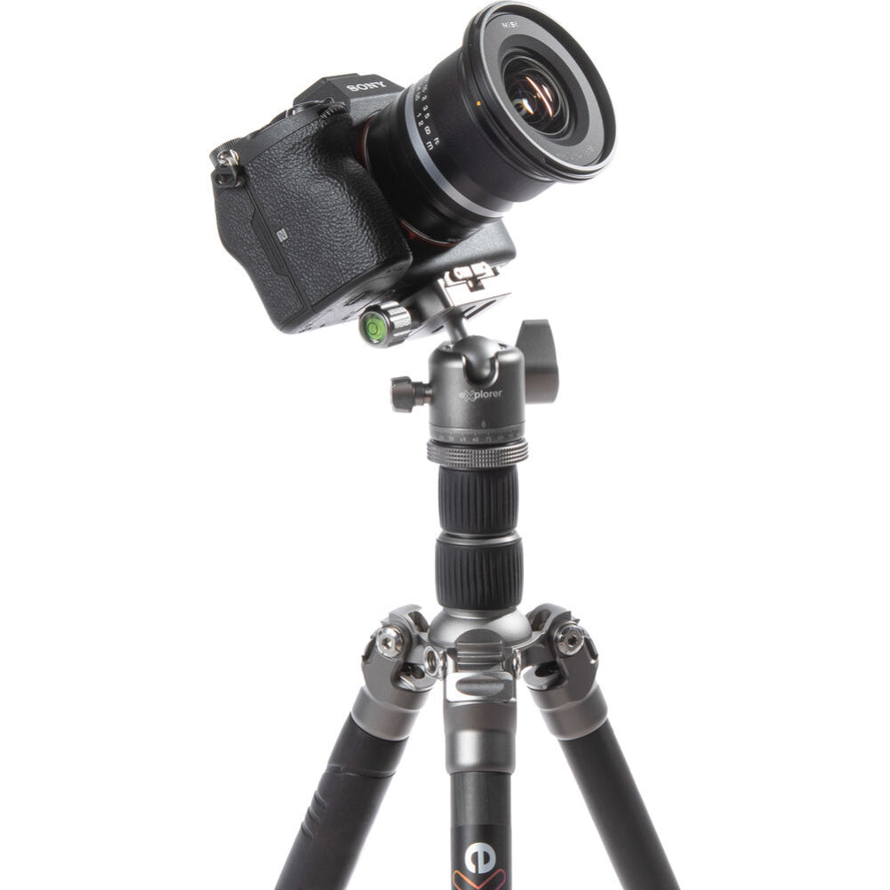 Explorer TX VK Voyager Carbon Fiber Travel Tripod - Lightweight Compact Camera Tripod for DSLR, Mirrorless, Smartphones - Perfect for Travel, Hiking, Vlogging & Outdoor Photography