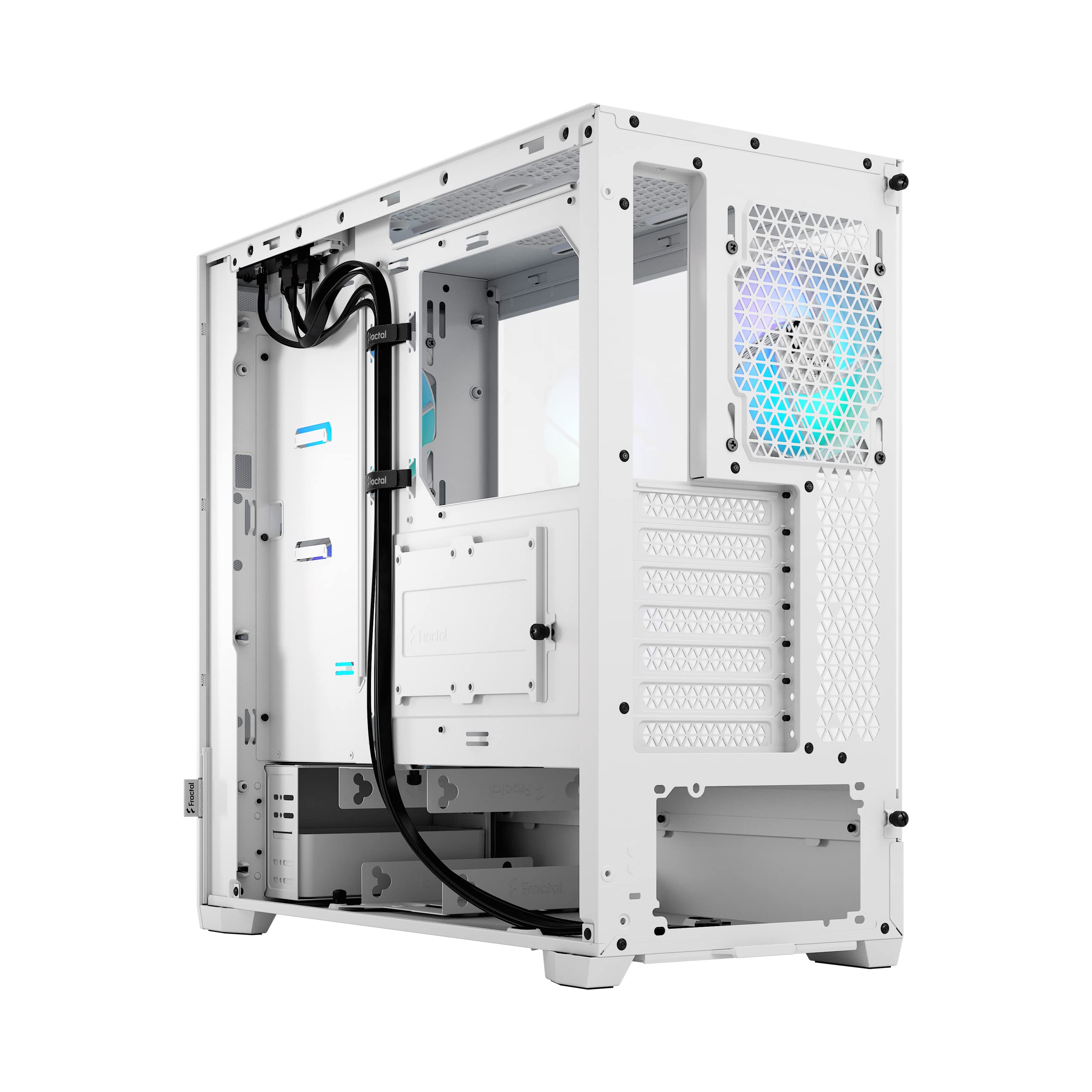 Fractal Design Pop Air RGB White Mid Tower PC Case - Tempered Glass Side Panel, Clear Tint, High Airflow - Perfect for Gaming Rigs & Workstation Builds