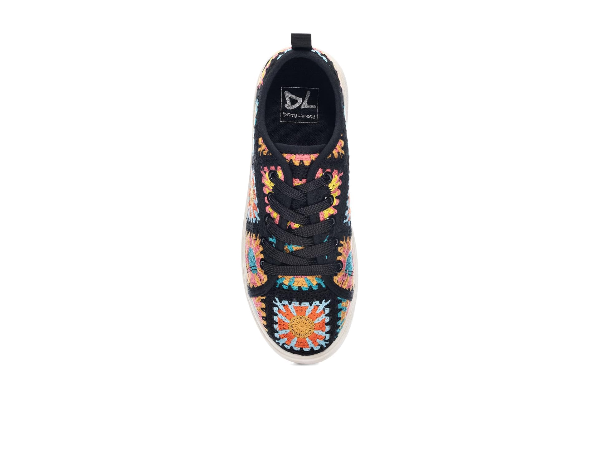 Women's Rambling Crochet Sneakers - Black Multi Color Comfortable Slip-On Shoes Size 8 | Casual Walking, Beach Outfits & Summer Fashion