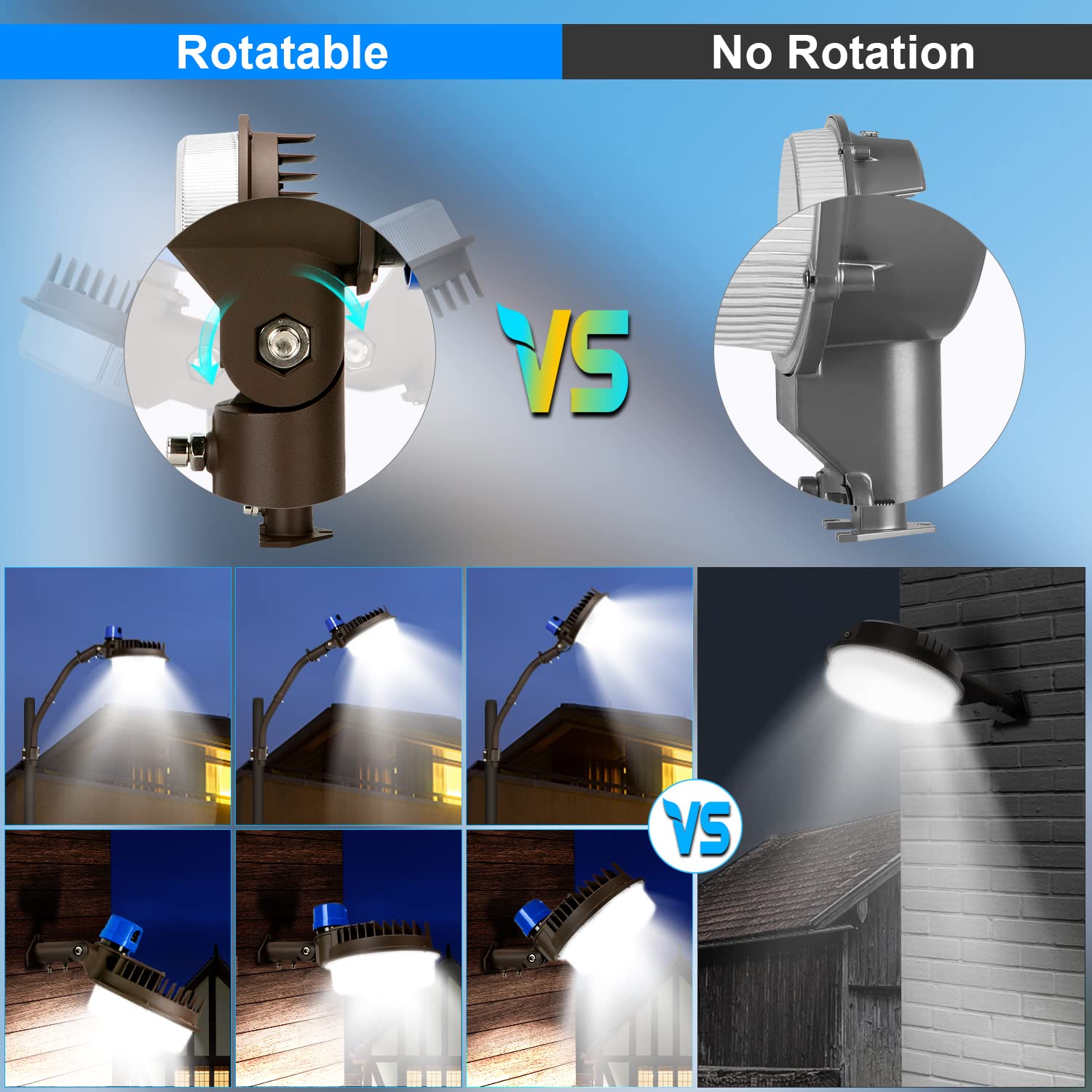 LEDMO 120W LED Barn Light with Dusk to Dawn Sensor - 18000lm 5000K Daylight White Adjustable Angle IP65 Waterproof Outdoor Flood Light - Perfect for Yard, Warehouse, Garage & Security Lighting (3 Pack)