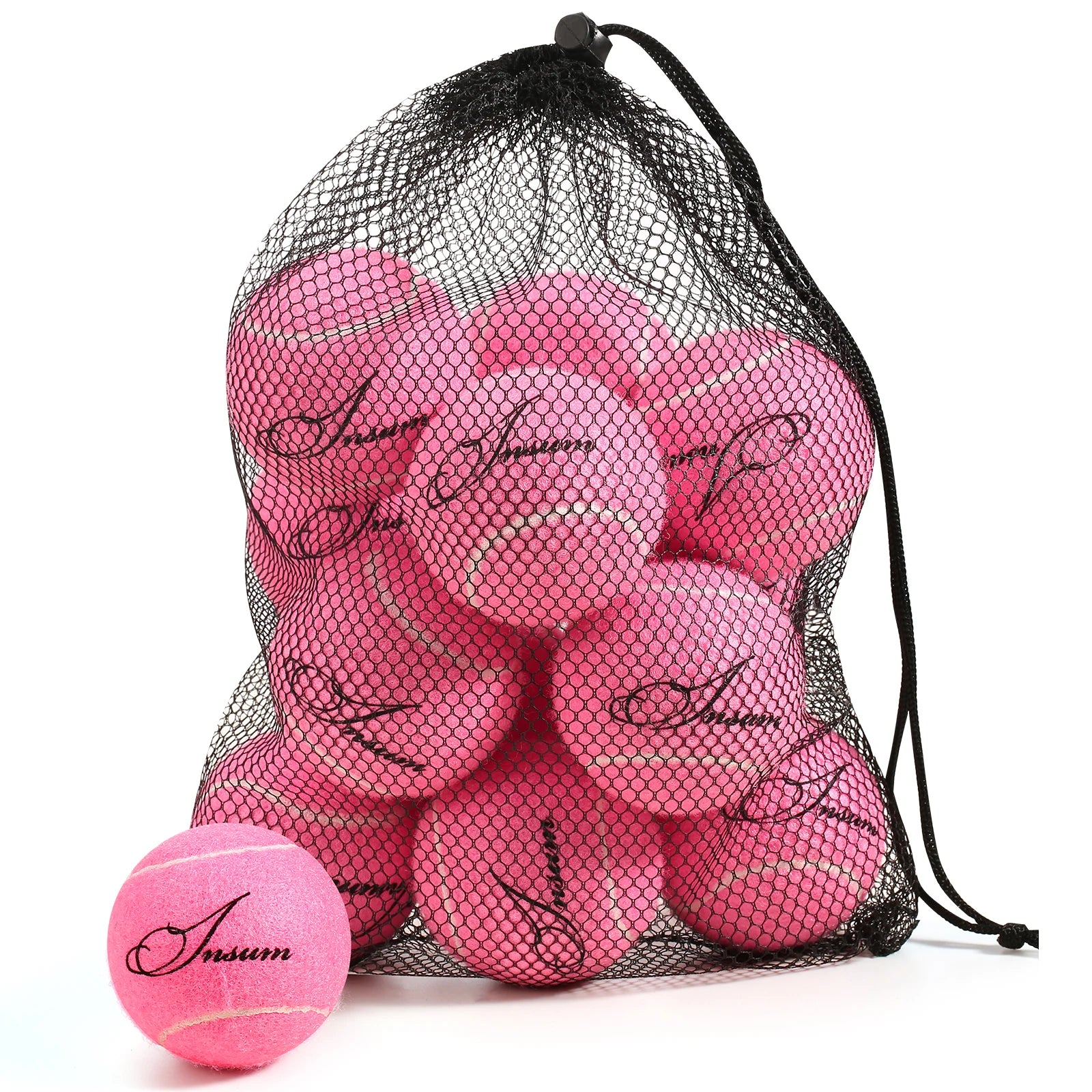 12 Pack Dog Tennis Balls with Mesh Storage Bag - Durable Fetch Toys for Small & Large Dogs - Perfect for Outdoor Play, Training & Beach Trips
