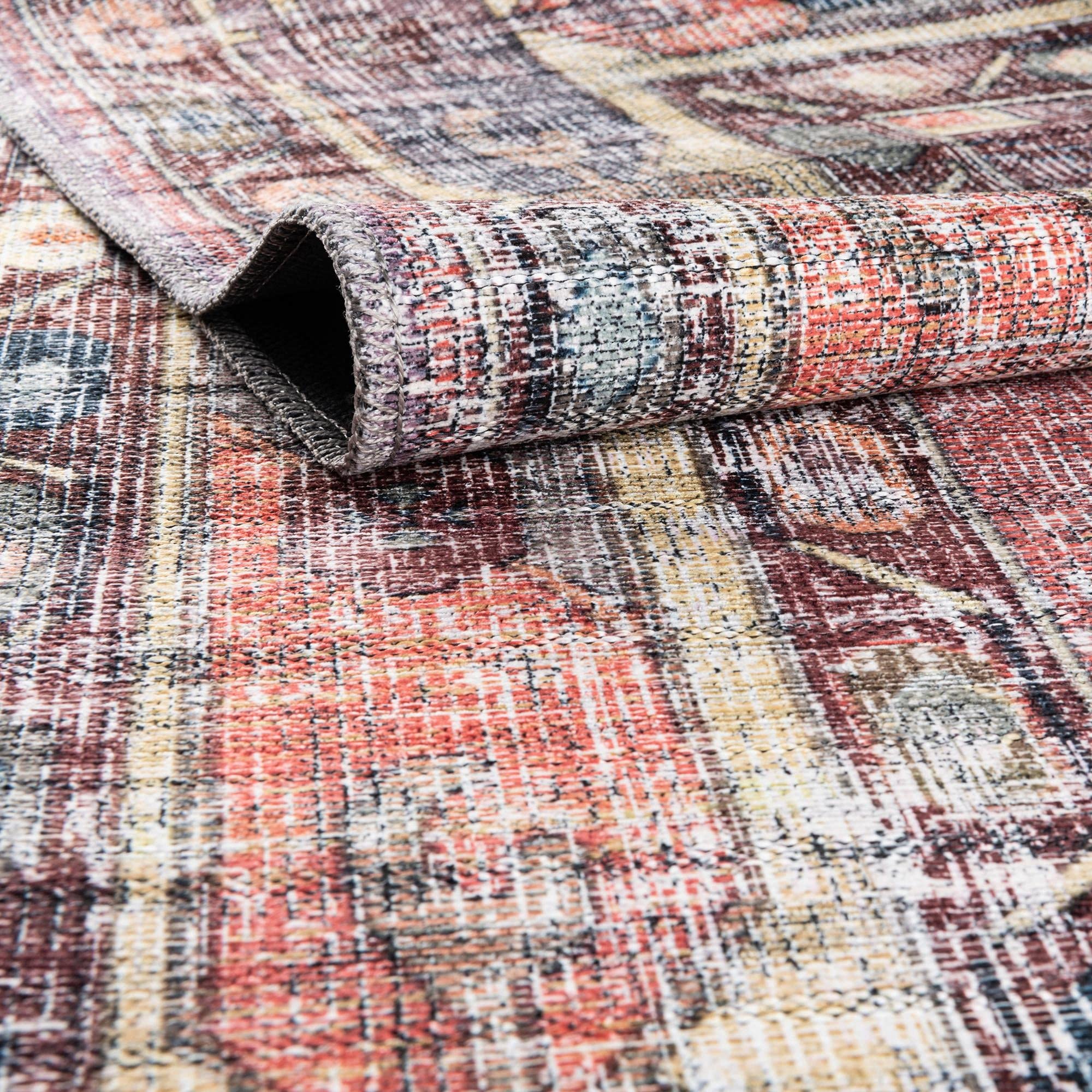 Washable Pink Low-Pile Rug 10' x 13' - Maahru Collection by Rugs.com | Soft & Durable for Living Rooms, Dining Rooms, Open Floor Plans | Perfect for Home Decor, Family Gatherings & High-Traffic Areas