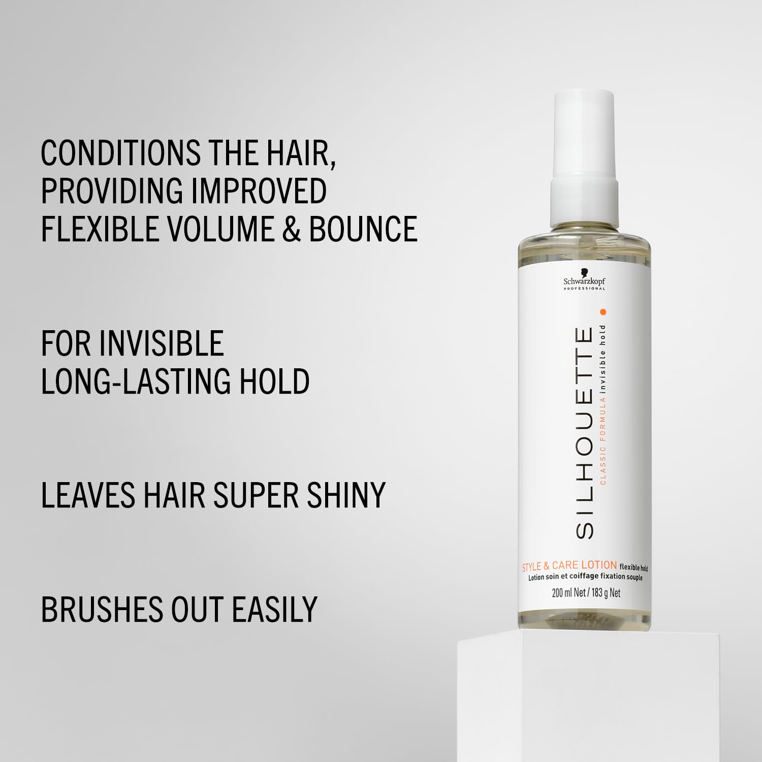 Schwarzkopf Professional Silhouette Flexible Hold Styling Lotion - 200ml Hair Conditioner for Volume, Bounce & Natural Shine | Long-Lasting Invisible Hold, Non-Sticky Formula | Perfect for Daily Styling, Curly Hair & Updos