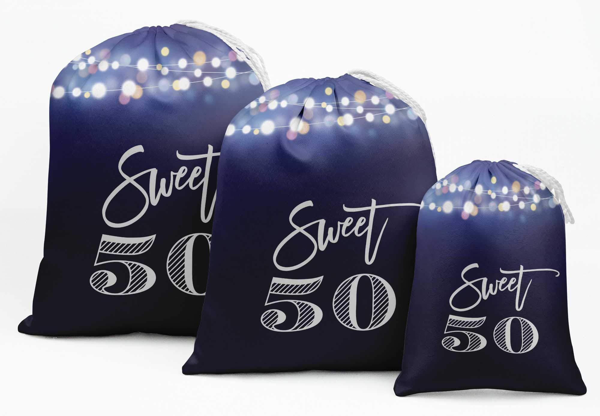 Custom Blue Number Birthday Party Favor Bags - 15-Piece Drawstring Pouches Set for Baby Showers, Bridal Showers & Special Events | Darling Souvenir Gift Bags
