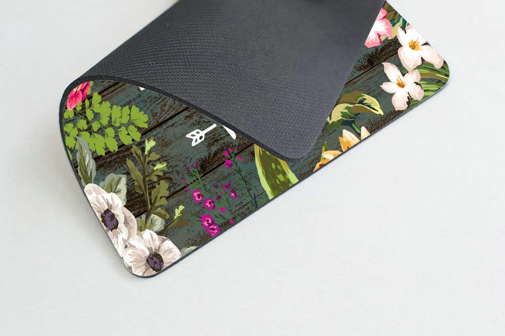 Floral Inspirational Quote Mouse Pad - 'I Should Probably Kick Some Ass Today' Motivational Desk Accessory for Office, Gaming & Work from Home