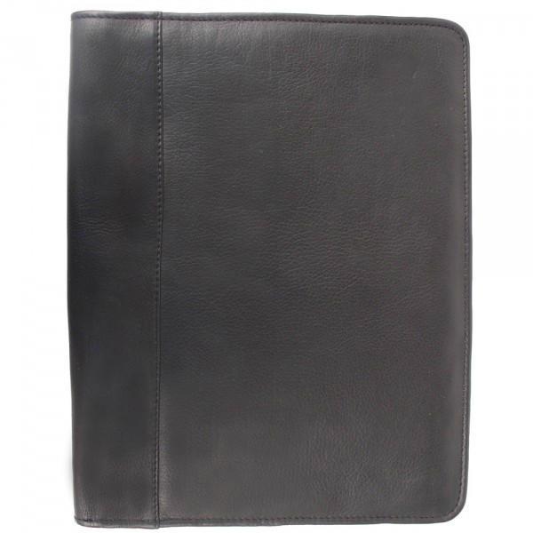 Premium Genuine Leather Zippered Padfolio with Notepad Holder - Professional Business Organizer for Meetings, Office & Travel