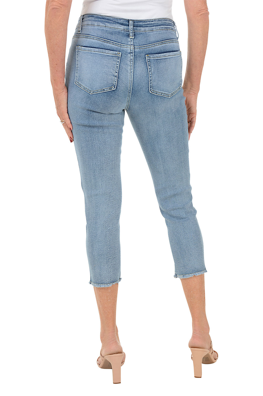 Blue Rhinestone Roses Denim Capri Pants for Women - Stylish Stretch Jeans with Embellished Floral Design - Perfect for Casual Outings, Parties & Summer Fashion