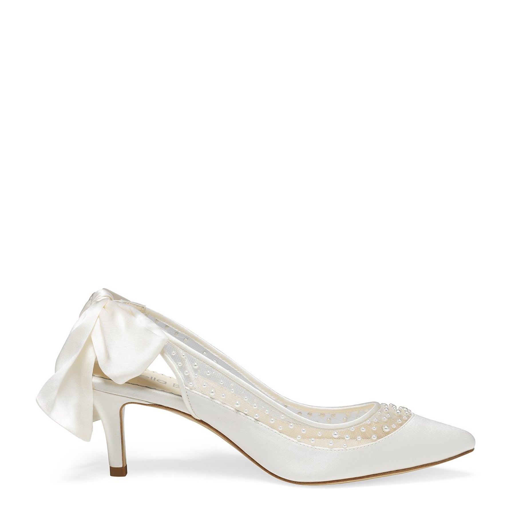 Georgia Pearl Slingback Bow Kitten Heel Shoes - Elegant Women's Low Heel Pumps for Wedding, Party & Office Wear