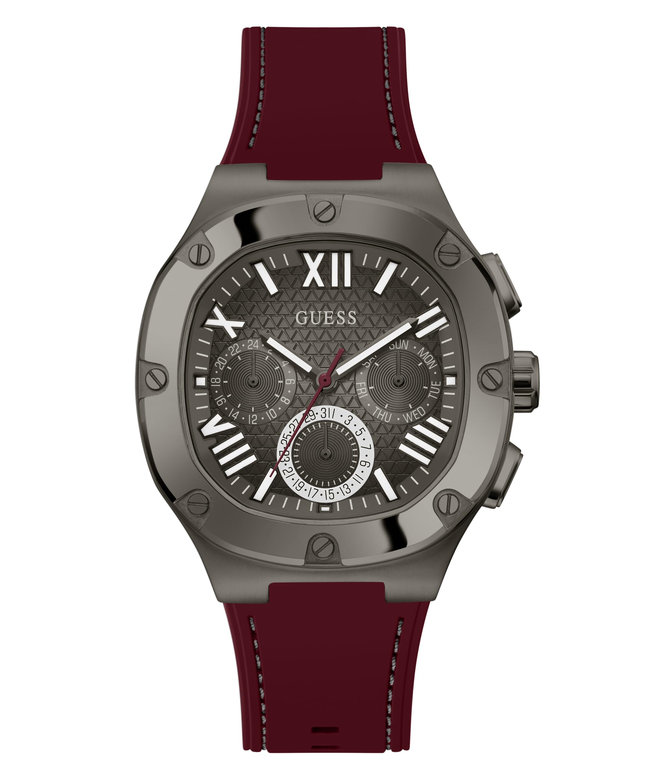 GUESS Men's 42mm Stainless Steel Chronograph Watch with Date Window - Water Resistant Casual & Dress Watch for Business, Office & Everyday Wear