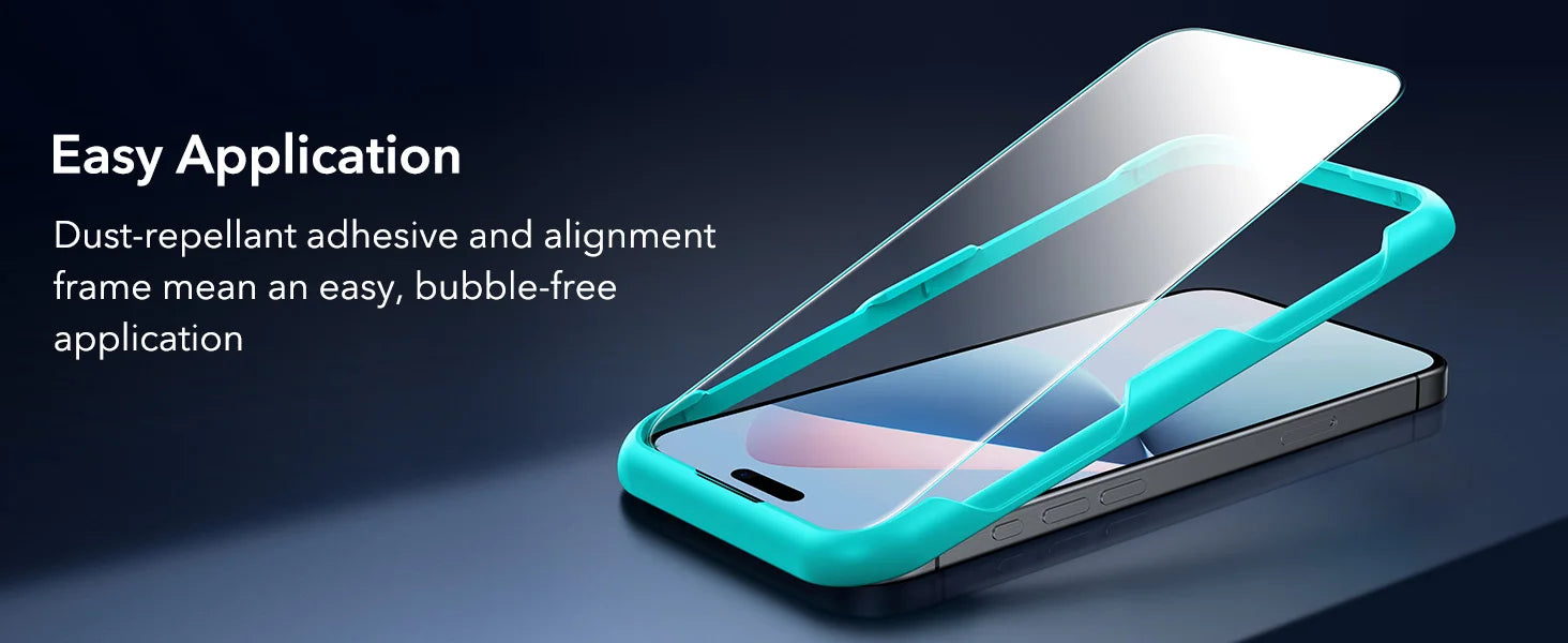 ESR iPhone 16 HD Tempered Glass Screen Protector - 9H Hardness, Anti-Scratch, Bubble-Free - Perfect for Everyday Use & Gaming Protection