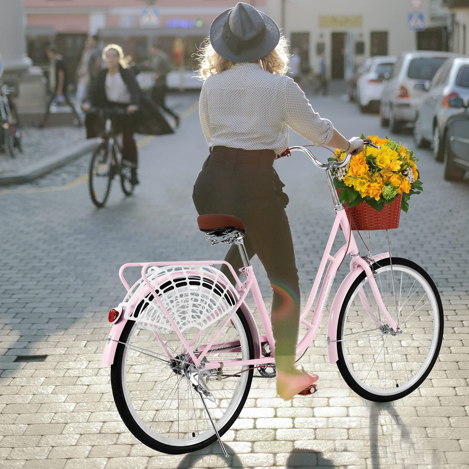 **26-Inch Women's Beach Cruiser Bike - Single Speed Comfort Bicycle for Casual Rides, Commuting & Leisure - Perfect for Beach, Park & City Streets**