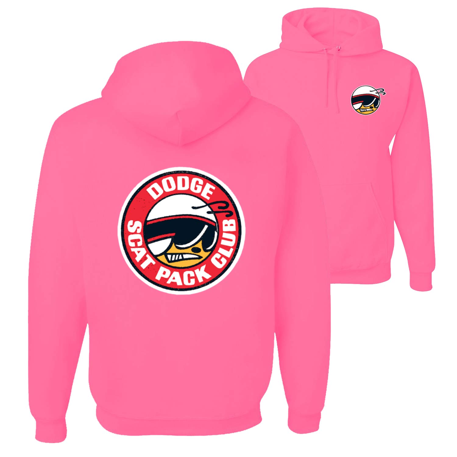 Vintage Dodge Scat Pack Club Logo Hoodie for Men - Graphic Front & Back Print, Cars & Trucks Enthusiast Sweatshirt - Perfect for Casual Wear, Car Shows & Automotive Events