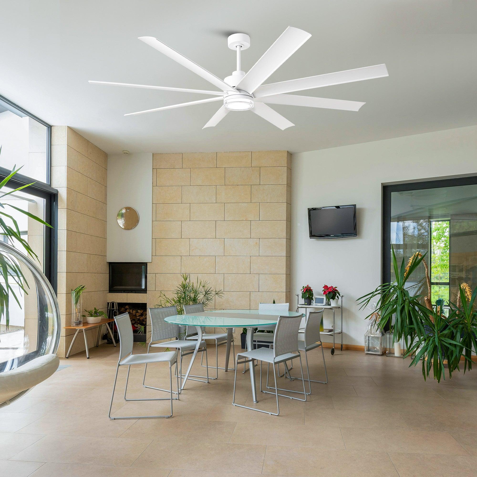 72 Inch Modern Smart Ceiling Fan with LED Light and Downrod Mount - Perfect for Living Room, Bedroom, and Office Cooling & Lighting