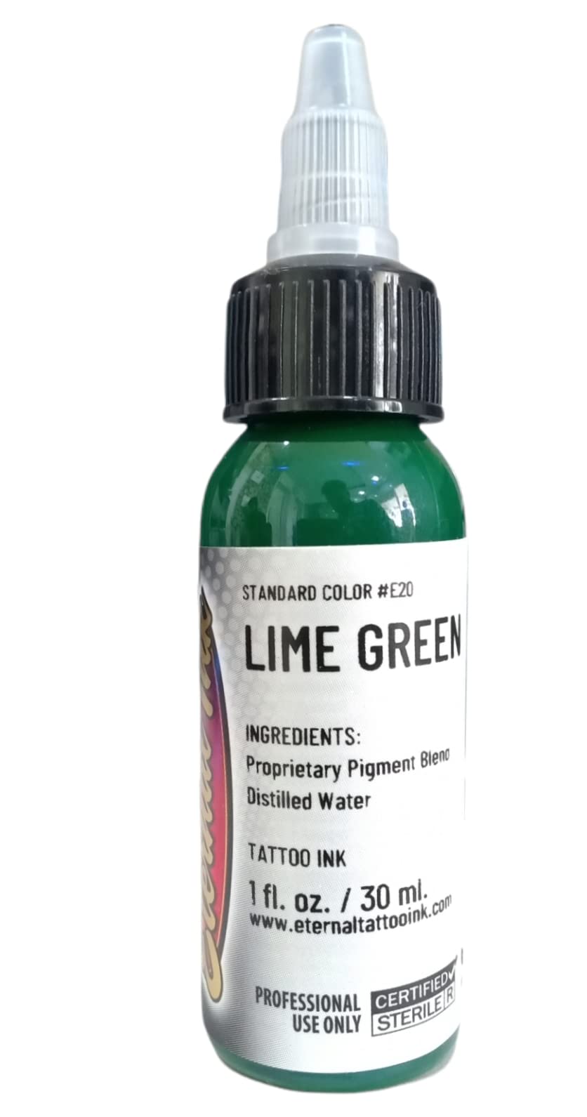 Eternal Ink Permanent Tattoo Ink 1oz - Professional Grade Lime Green Tattoo Pigment for Artists | Ideal for Tattoo Studio, Body Art & Permanent Makeup