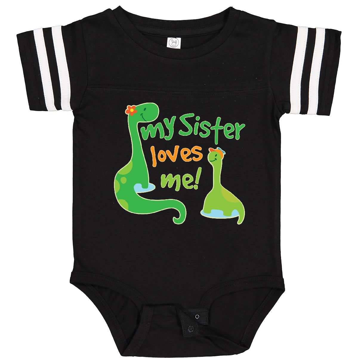 Inktastic My Sister Loves Me Baby Boy Bodysuit - Cute Sibling Outfit for Newborns, Infants & Toddlers - Perfect for Family Photos, Birthdays & Special Occasions