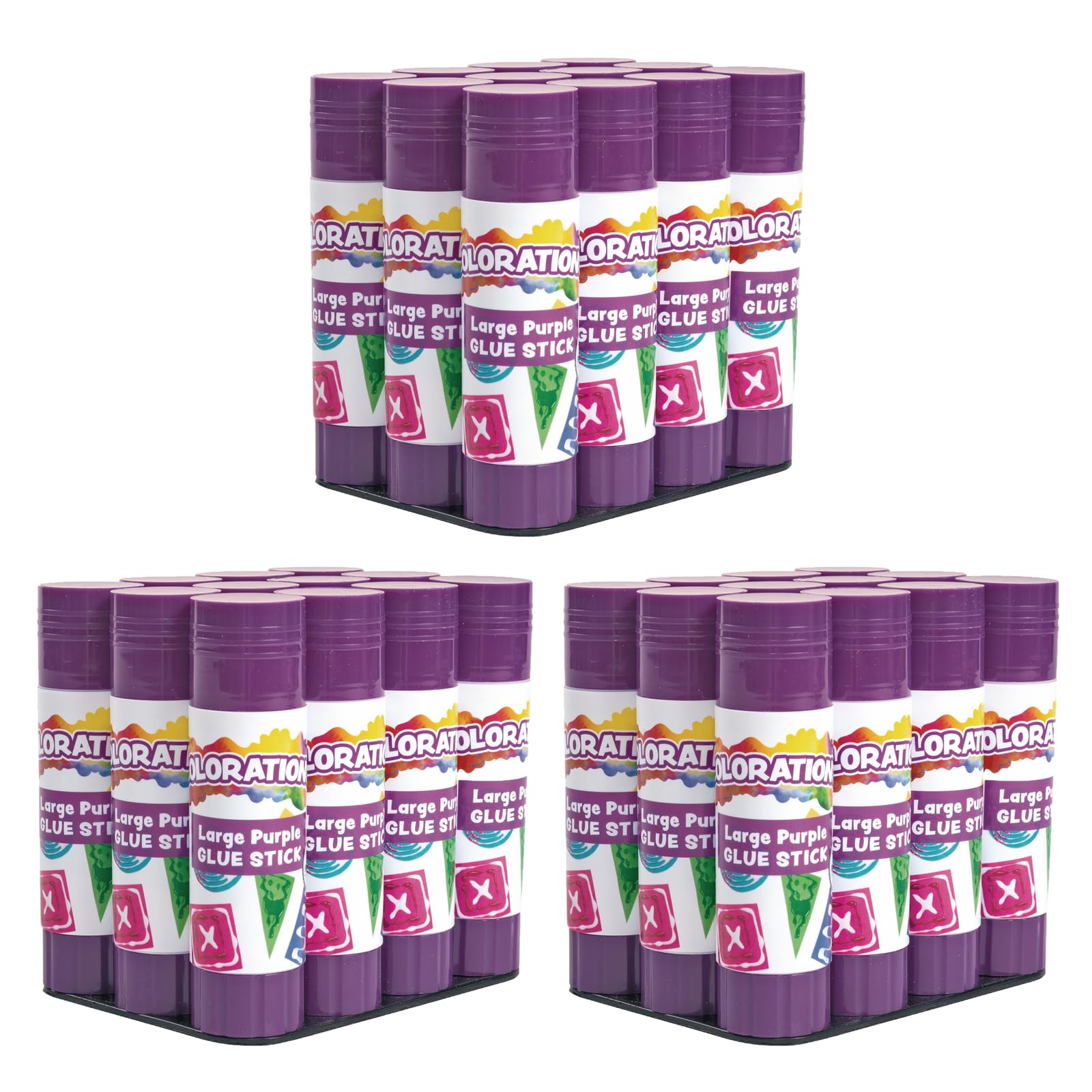 Colorations Purple Glue Sticks - 36 Pack (0.88 oz Each) | Washable Non-Toxic School Glue | Dries Clear for Arts & Crafts, Classroom Projects, Office Supplies, DIY Home Decor & Party Activities