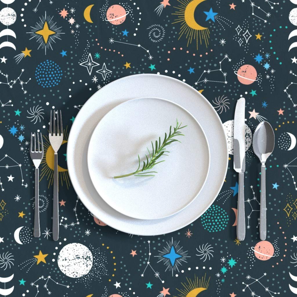 Custom Night Sky Astrology Cotton Sateen Tablecloth 70