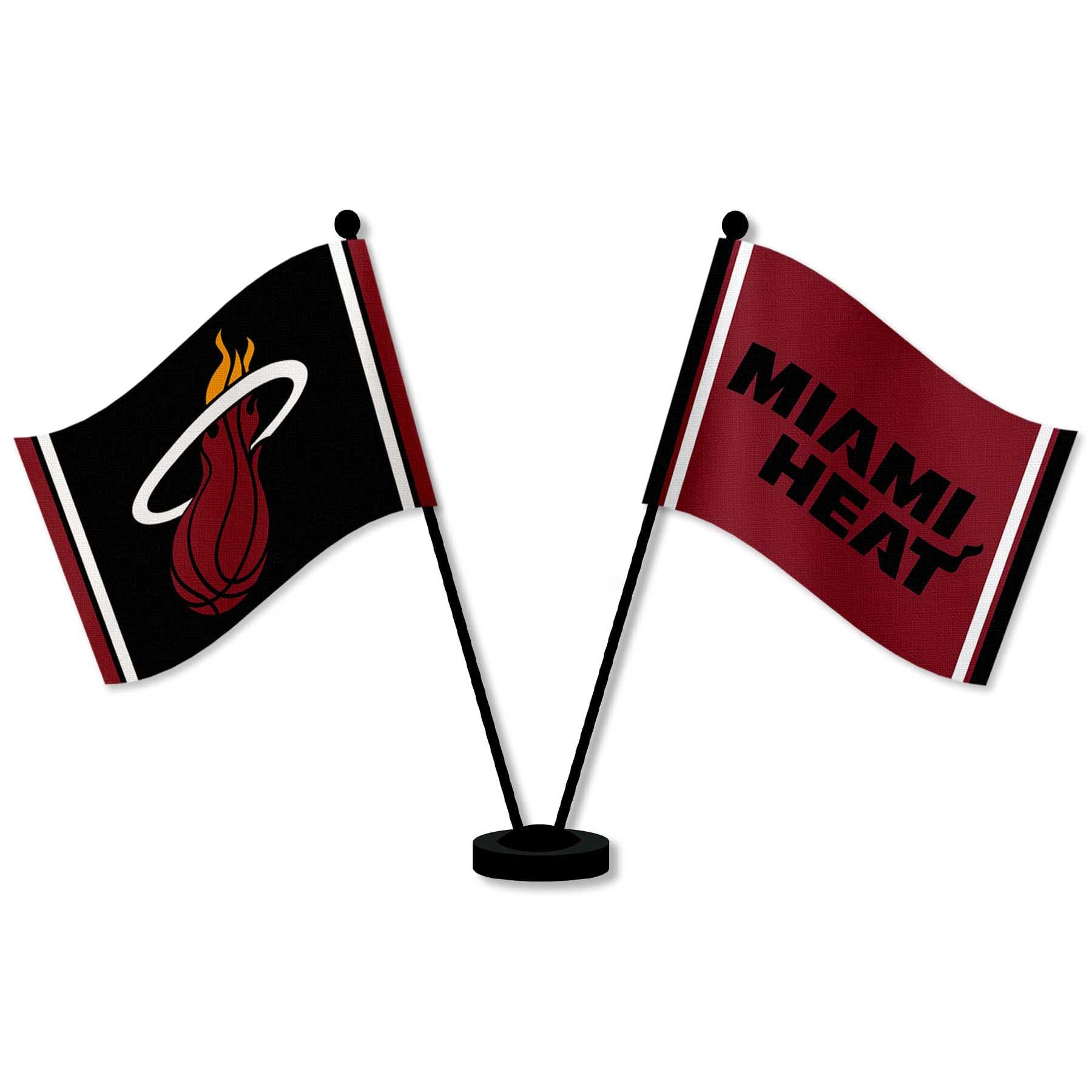 Miami Heat Desk Flag & Table Top Flag - NBA Team Fan Decor for Office, Home, and Game Day Parties