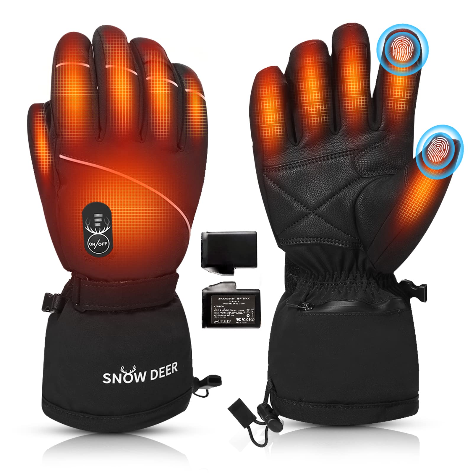 Upgraded Heated Gloves for Men & Women - Rechargeable Battery Electric Winter Gloves for Skiing, Motorcycling & Outdoor Activities | Warm Thermal Mittens for Cold Weather