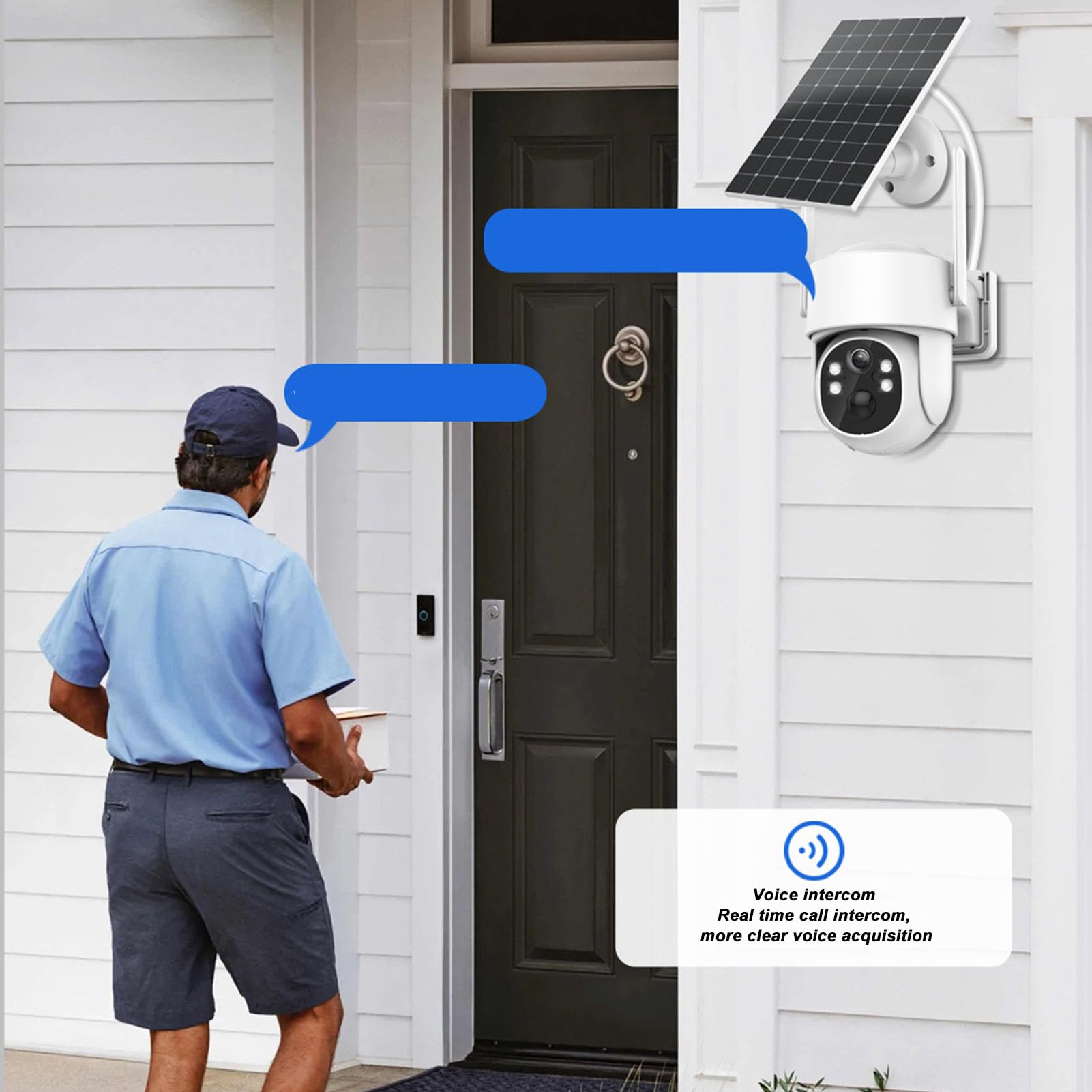 Gearwell Solar Security Camera Wireless Outdoor, WiFi Solar Panel Surveillance Camera with Night Vision & IP66 Waterproof - Ideal for Home, Yard, and Business Security Monitoring