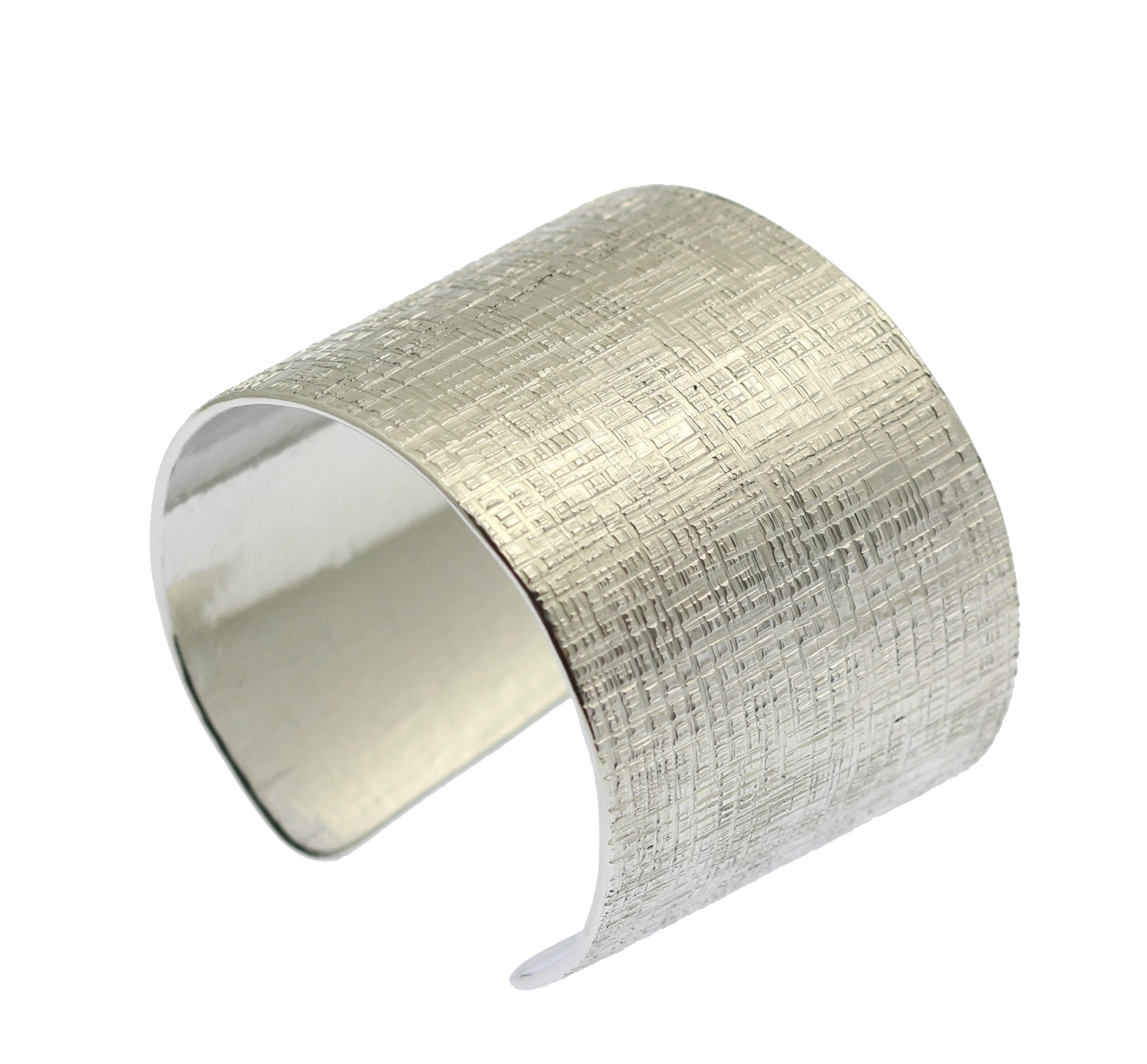 Textured Aluminum Cuff Bracelet for Women - Lightweight Adjustable Bangle with Linen Finish - Perfect for Casual Wear, Office Style & Everyday Fashion Accessories