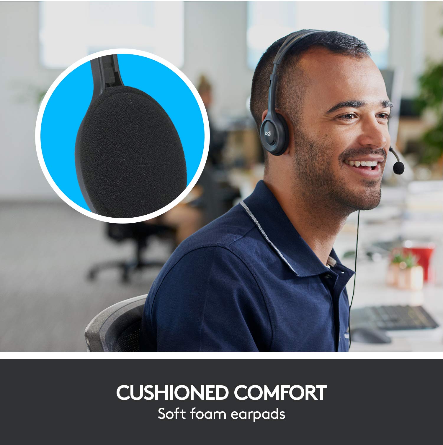 Logitech MK270 Wireless Keyboard and Mouse Combo & H111 Wired Headset with Noise-Cancelling Mic - Black | for PC, Mac, Laptop, Smartphone, Tablet | Home Office, Gaming, Remote Work, Online Classes