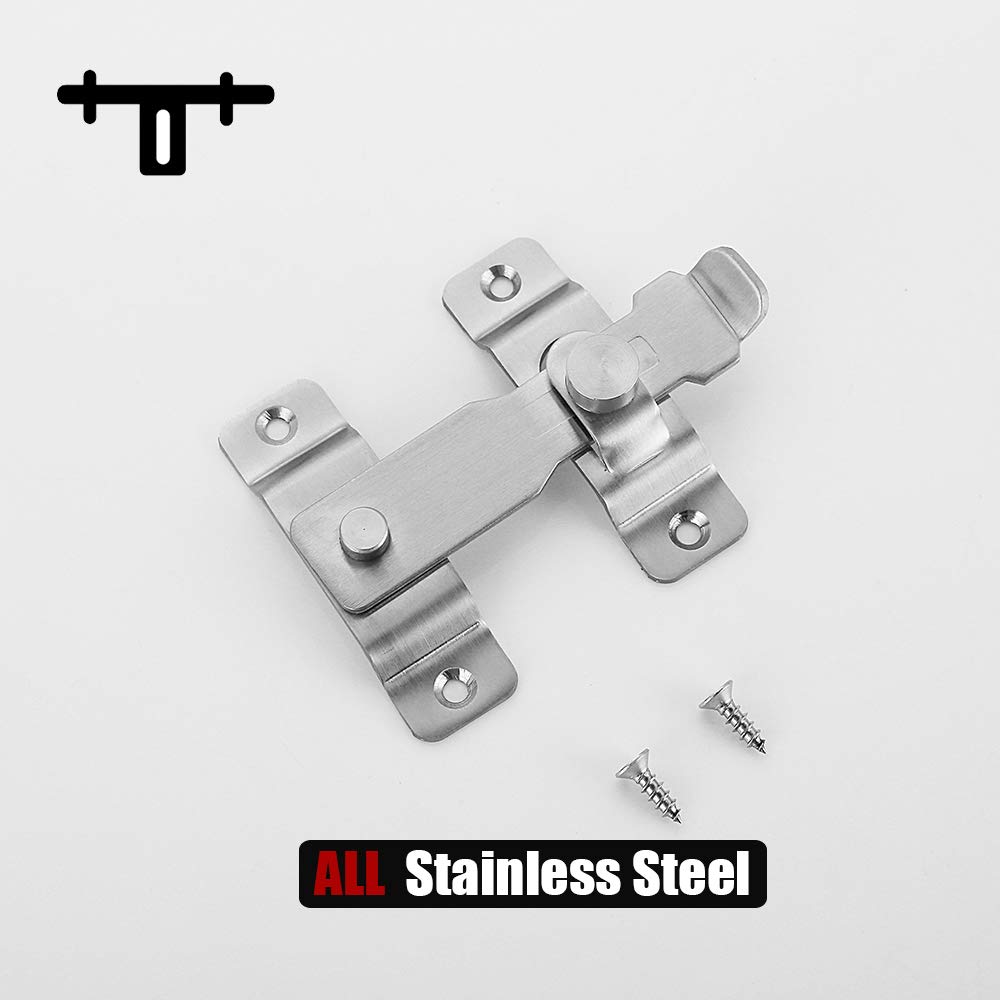 Heavy Duty Stainless Steel Flip Door Latch - JQK DL140-BN Brushed Finish Gate Lock for Security Doors, Gates & Fences | Outdoor & Indoor Use for Home, Garage, Shed & Barn Safety