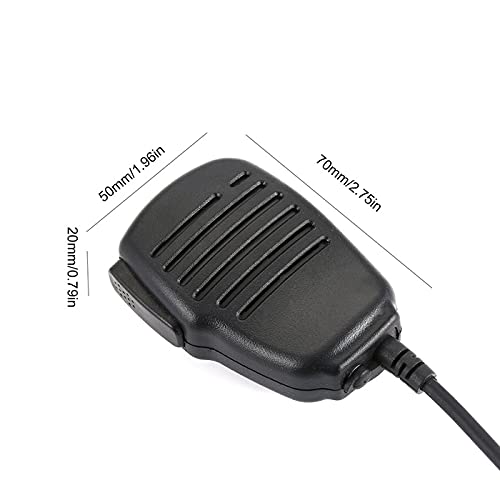 Kenwood 2 Pin Walkie Talkie Microphone - Compatible Earpiece Hub with PTT Button, Shoulder/Handheld Speaker Mic for Two-Way Radios - Ideal for Security, Construction & Outdoor Communication